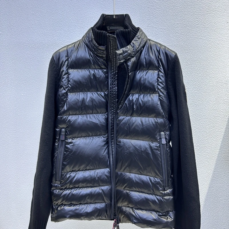 现货Moncler盟可睐 9B00011 羊毛针织拼接立领羽绒服