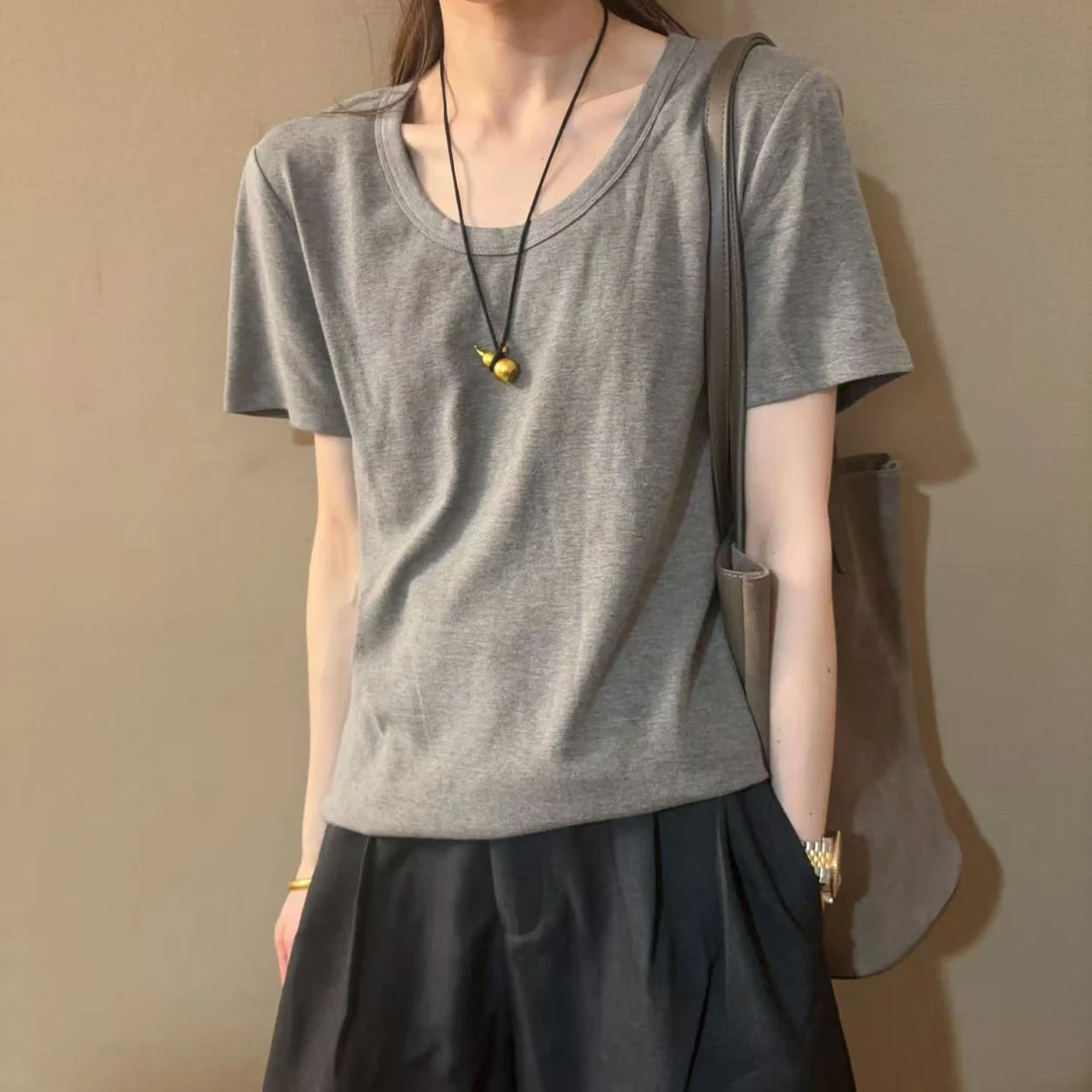 亲测好穿显瘦U领T恤