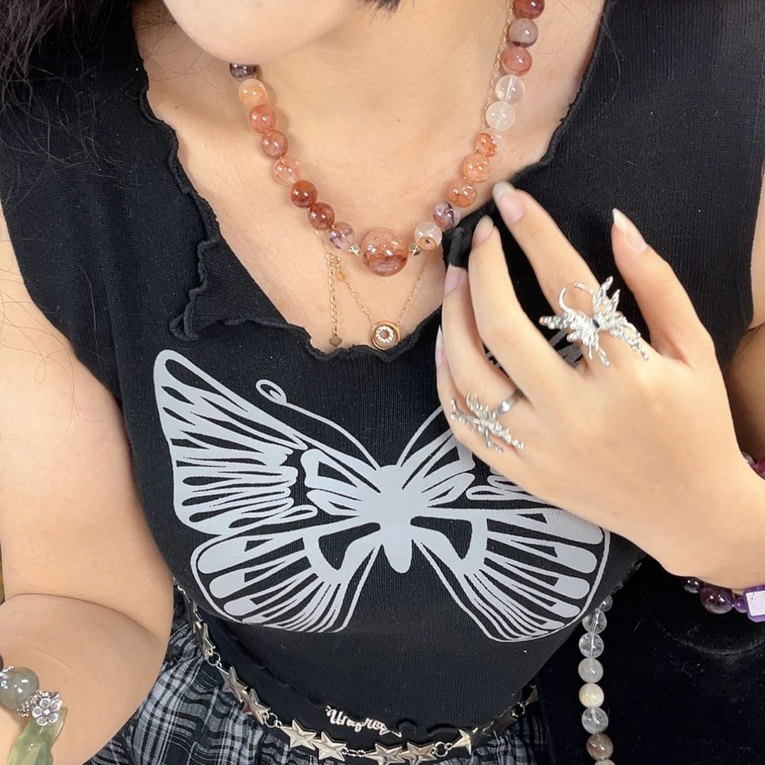 水晶手链银S925镀金镶嵌