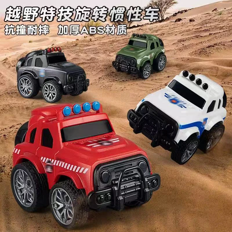 儿童新款趣味卡通玩具车惯性360°旋转迷你造型可翘头回力特技玩具