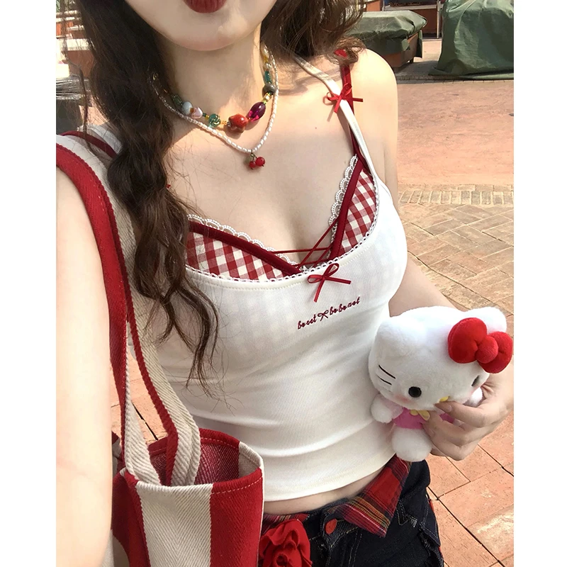 美式辣妹纯欲短款小吊带背心女夏季修身设计感小众显瘦百搭两件套