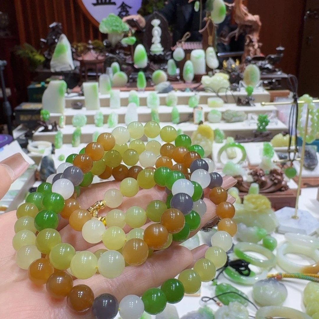 和田玉未镶嵌颈饰多宝108