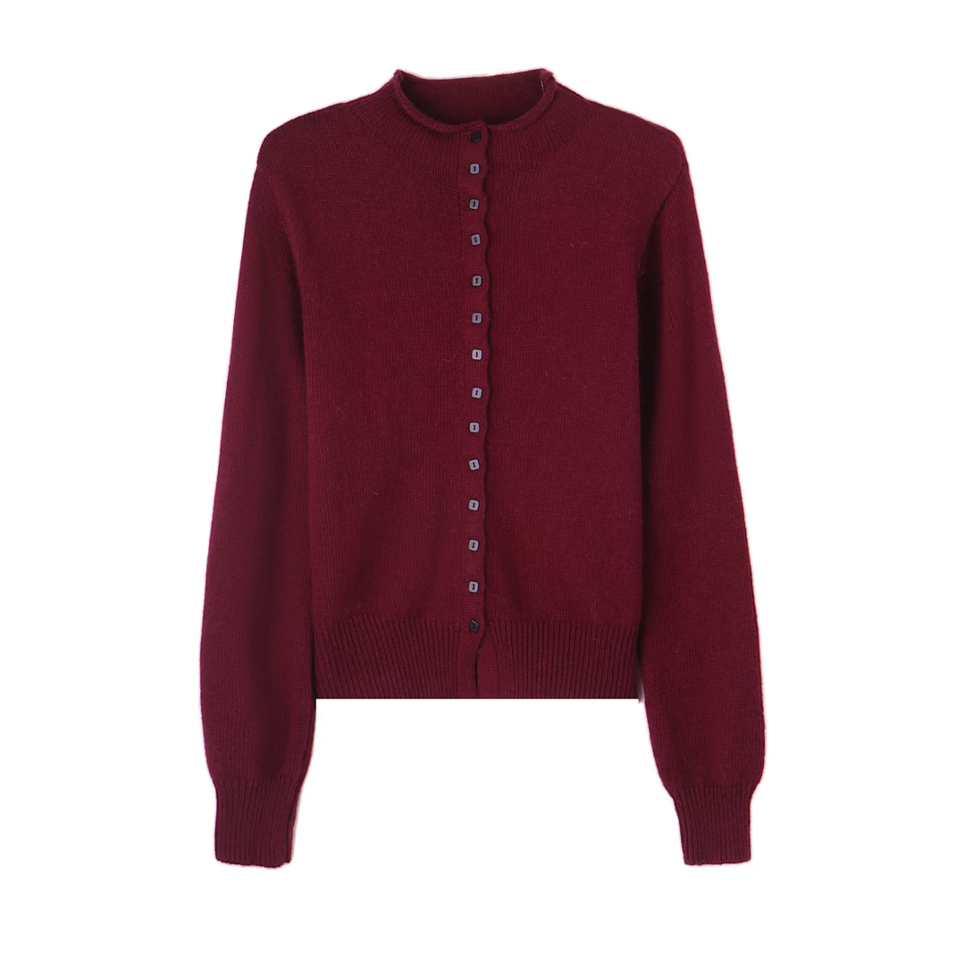 2025冬款半高领洋气针织开衫上衣休闲时尚百搭针织衫女N544E006