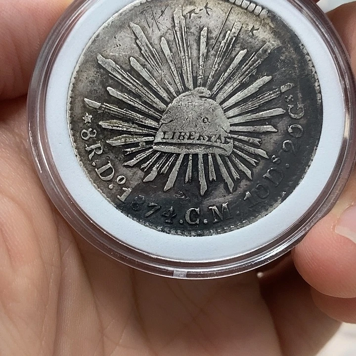 银Ag900枫*如图鹰洋一枚1874
