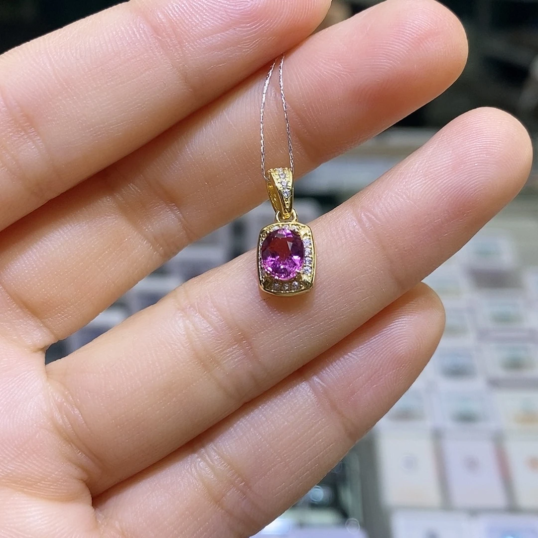 碧玺银S925镶嵌吊坠(赠链)天然碧玺