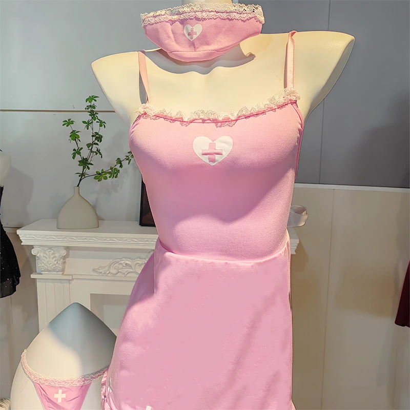 性感爆款新版性感套装护士装扮制服性感粉色睡裙