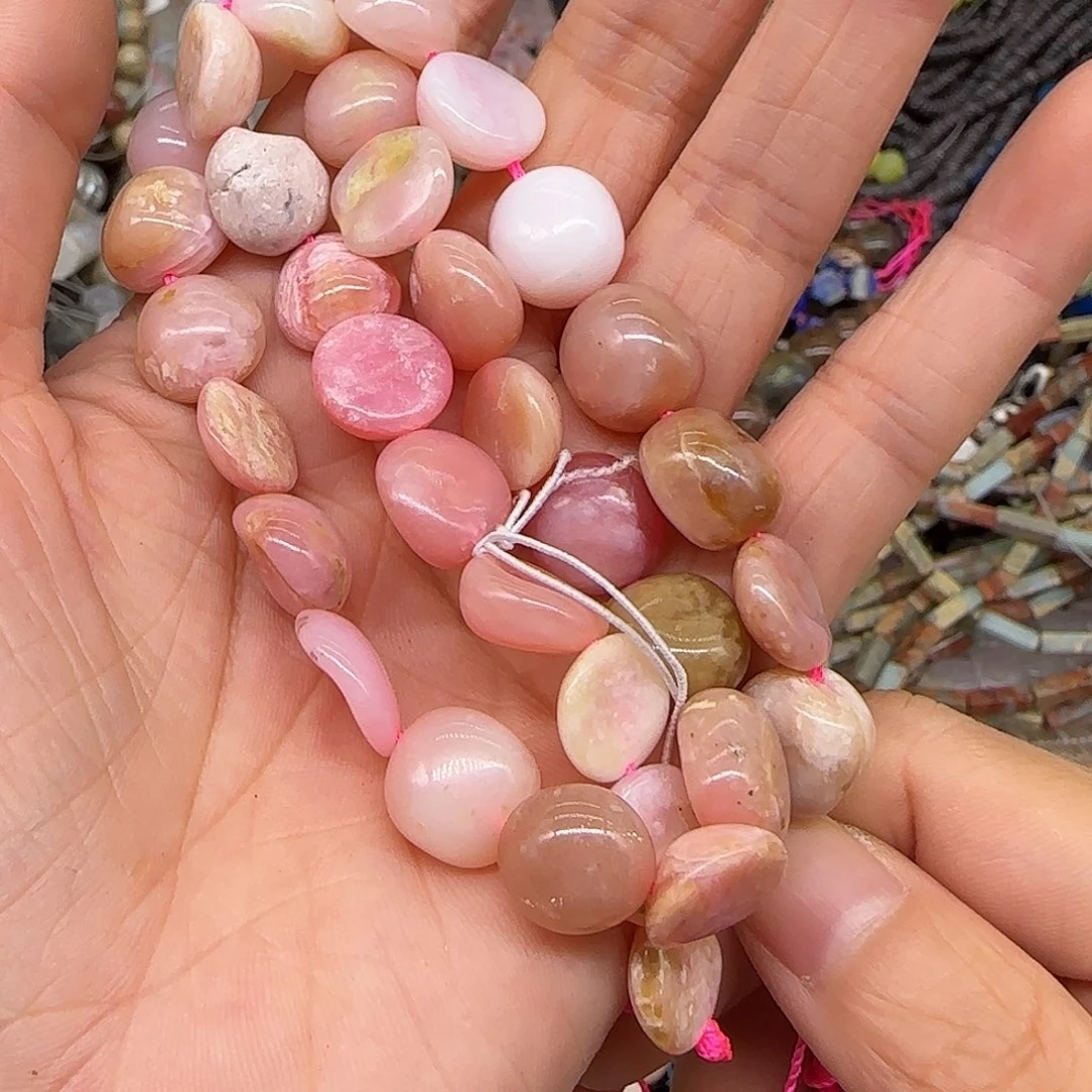 玛瑙/玉髓合金珠宝半成品粉澳宝10mm一条圆不定