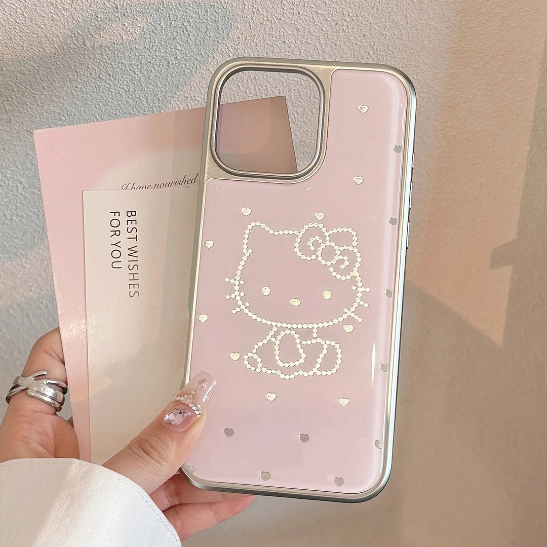 鎏金滴胶iphone16甜心猫咪适用全包1215promax手机壳ins13电镀14