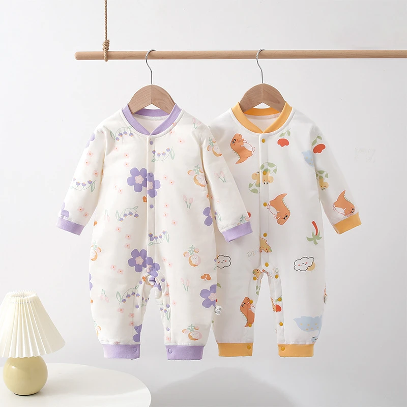 婴幼儿60g薄棉衣服宝宝闭哈夏款连体衣爬服哈衣连身衣夏天春秋