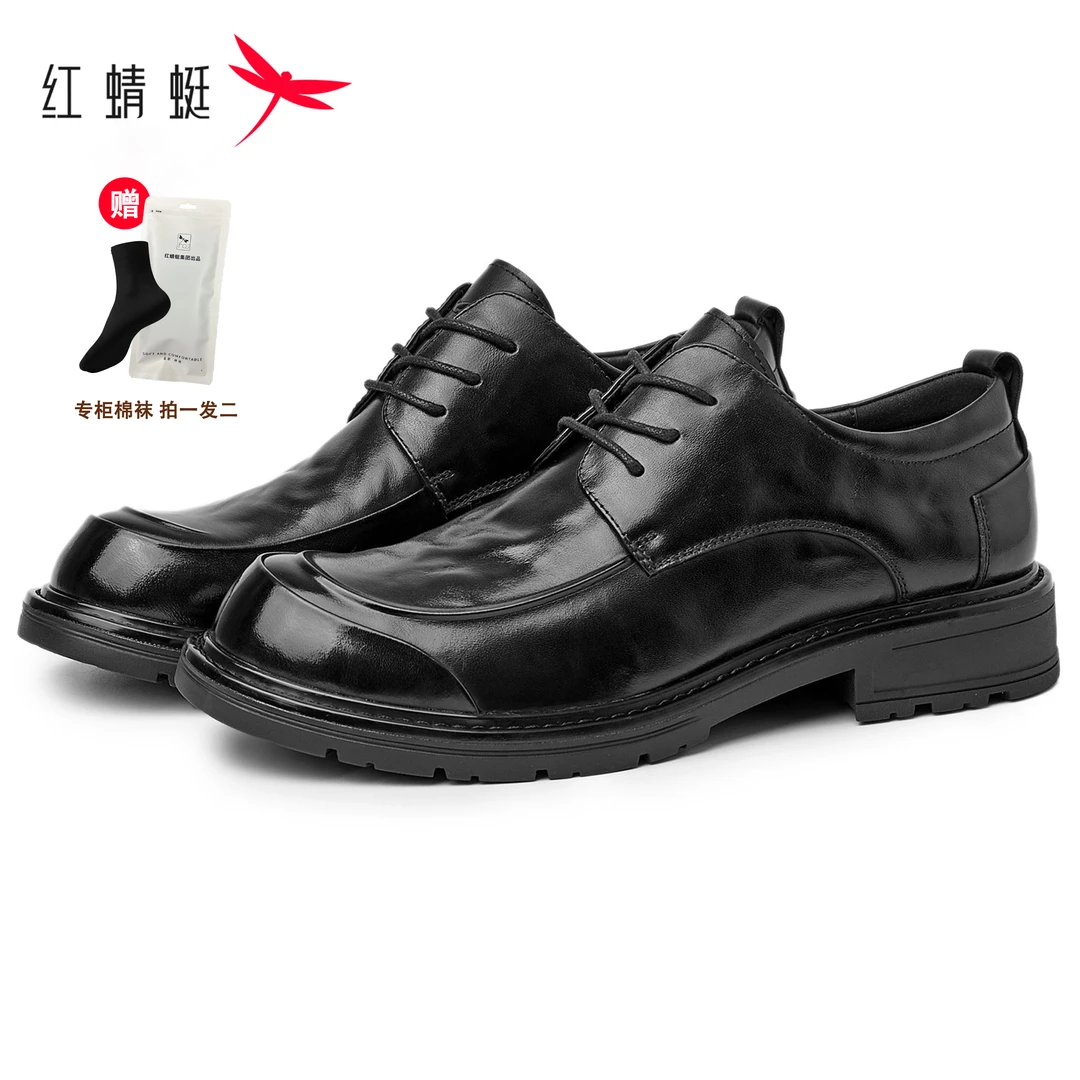 红蜻蜓男士皮鞋秋新款百搭穿搭牛皮正装休闲皮鞋男款爆款2025新款