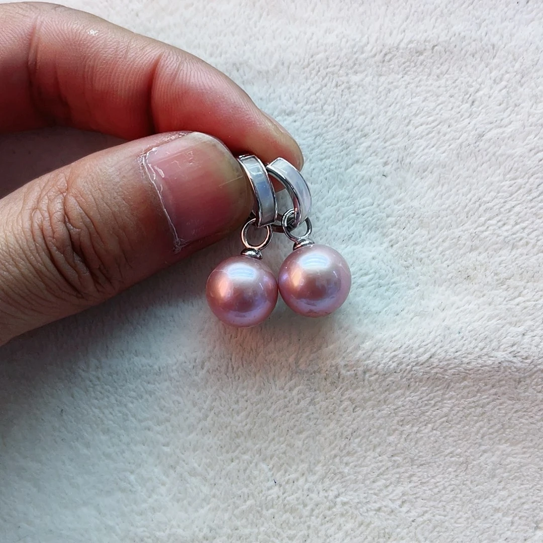 淡水珍珠耳饰银S925镶嵌