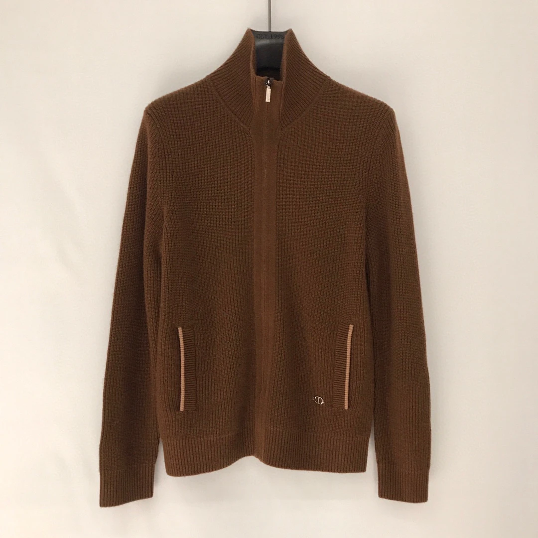 DITE/迪特  深咖立领针织夹克，经典百搭 2461030