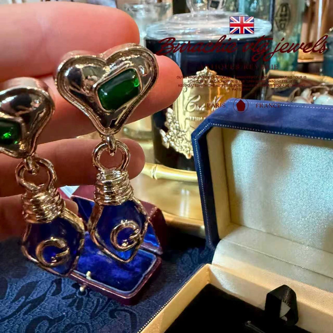 铜合金仿水晶耳饰 【2715】 店主珍藏1950s 巴黎风格致敬香奶奶