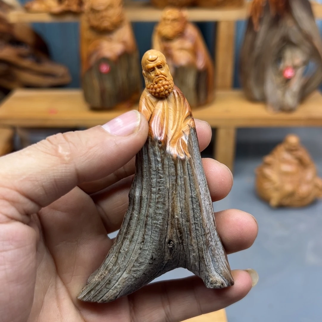 木***木木崖柏木摆件手把件