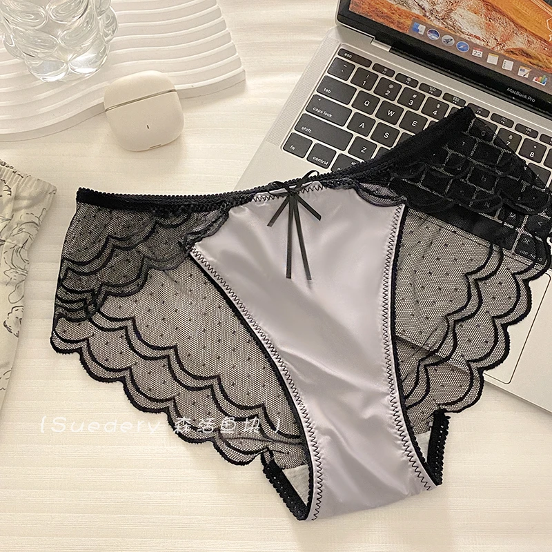 云雾成雨~蕾丝透气内裤女中低腰纯欲花边背面火辣性感