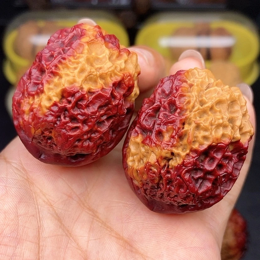 【闪购商品】文玩核桃把件40尺七彩铁绣球