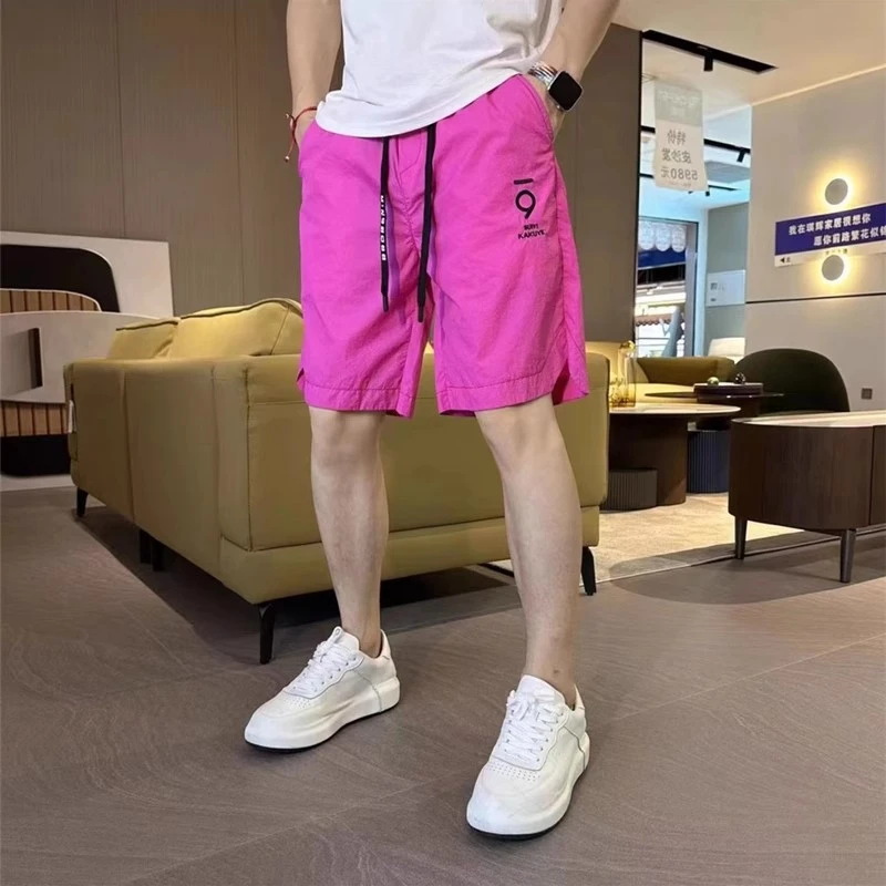 殿若夏季男士休闲短裤多巴胺潮流时尚中裤透气冰丝速干情侣五分裤