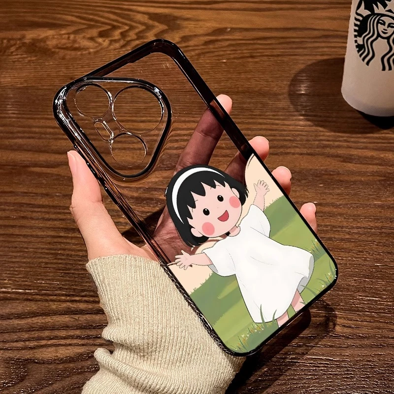 适用华为mate70pro手机壳卡通mate60Pro透明软壳自由樱桃小丸子