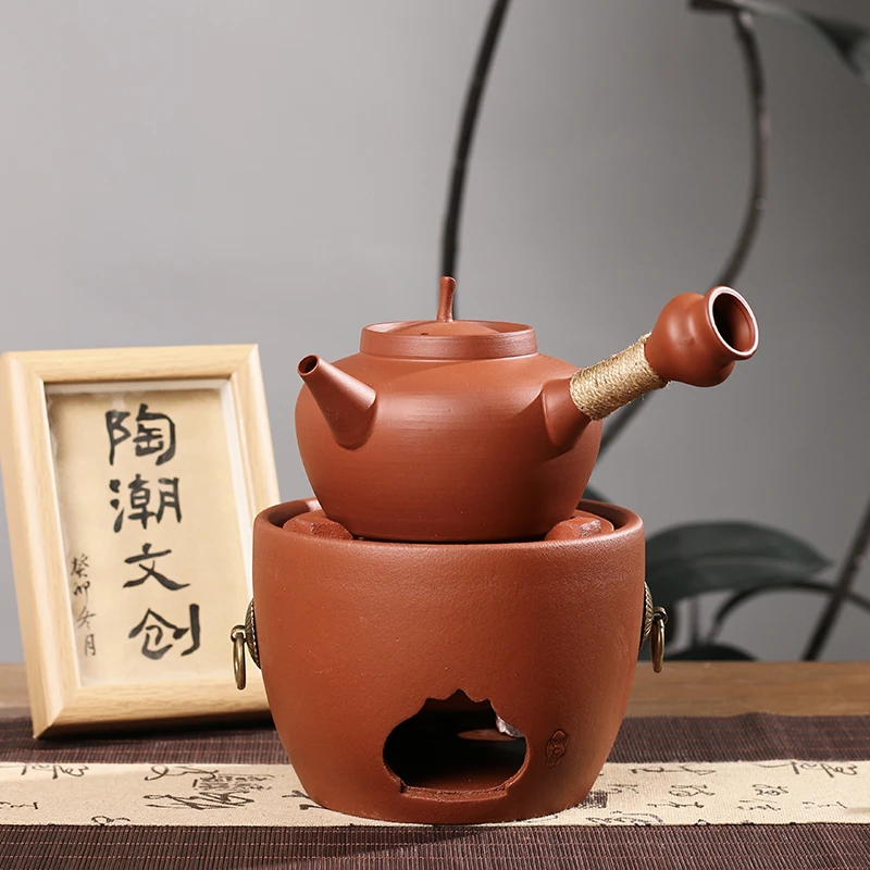 【陶潮文创】潮州砂铫烧水小型茶具如意砂铫壶陶壶煮水煮茶壶陶瓷