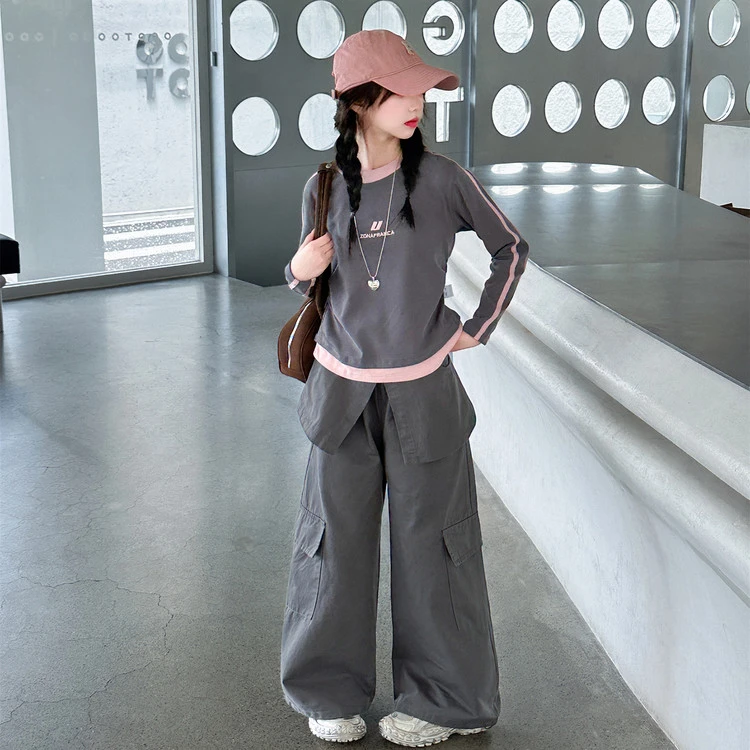 儿童秋装2025炸街女童套装6-12岁潮款高级感大童衣服小女孩工装风