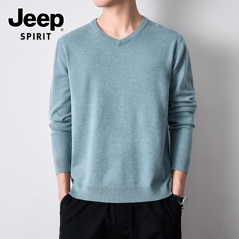 JEEPSPIRIT吉普时尚感毛衣男士2025年春秋新款保暖基础内搭打底衫