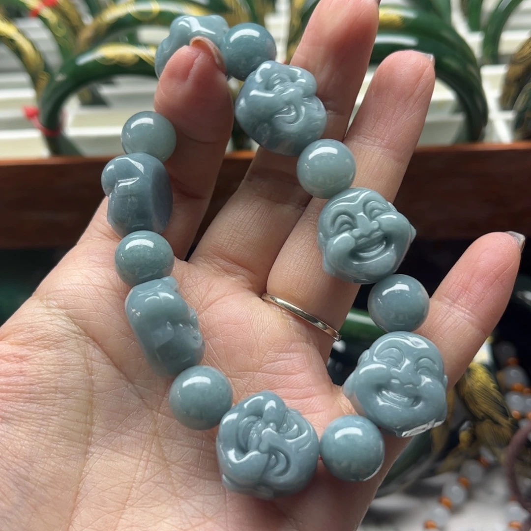 梅***萍翡翠未镶嵌手链8888888888888