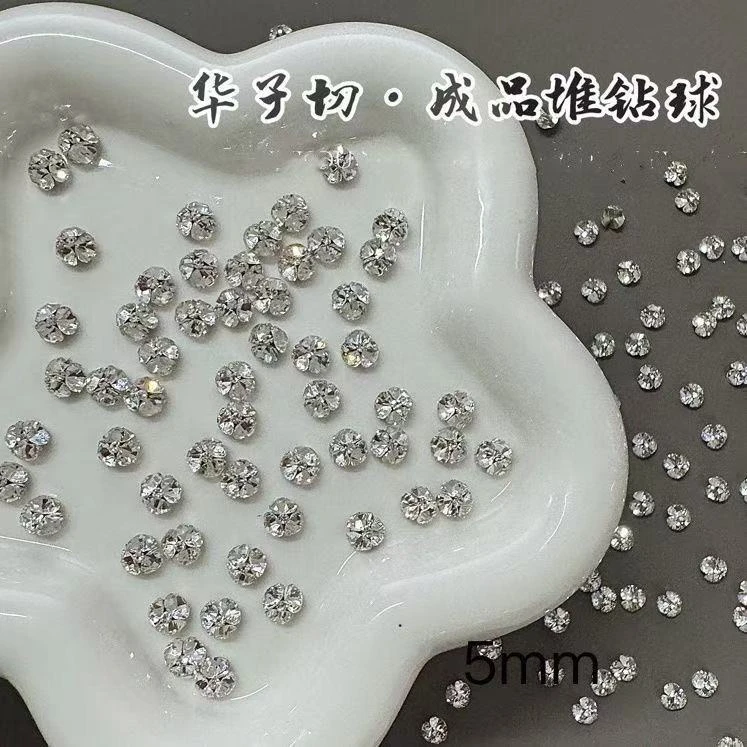 新款高品33切圆形堆钻钻球满钻成品堆堆钻指甲爆闪钻球肥方钻球