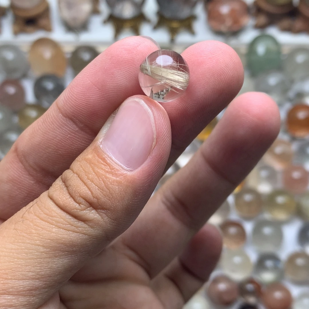 水晶未镶嵌珠宝半成品发晶球