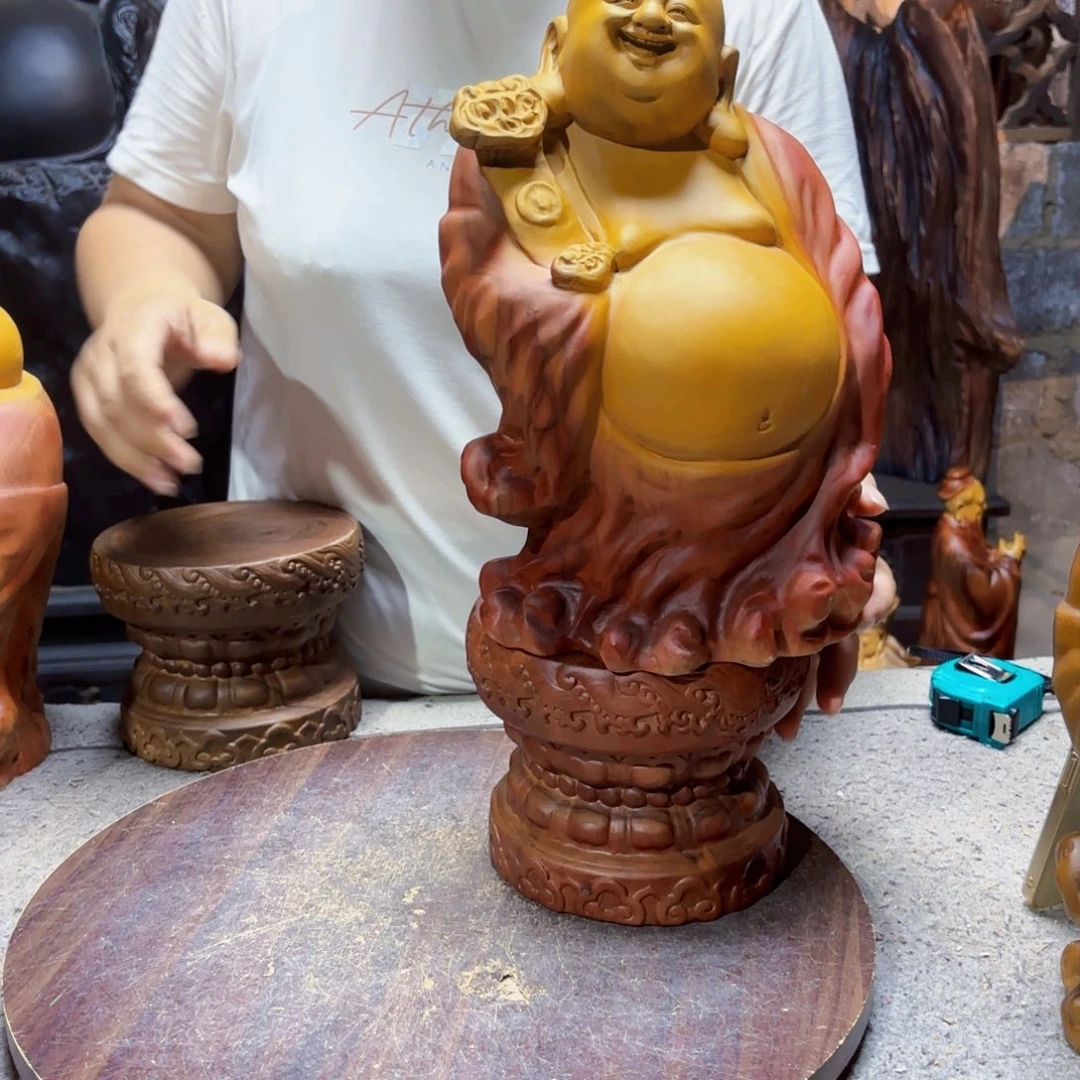 内***国香樟木如意弥勒佛