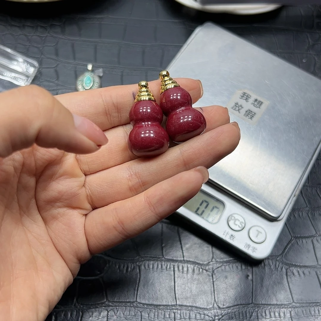 银S925镶嵌手链烟晶朱砂葫芦