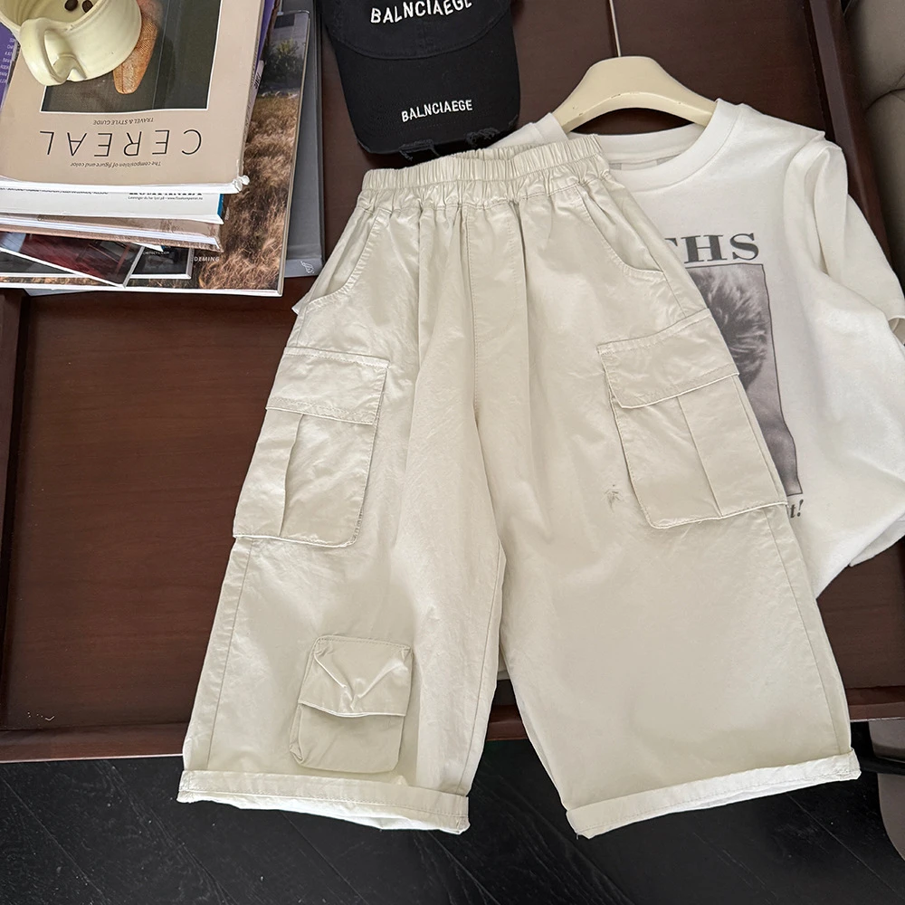 童装男童工装裤2025春季新款中小童韩版日系宽松休闲裤女童阔腿裤