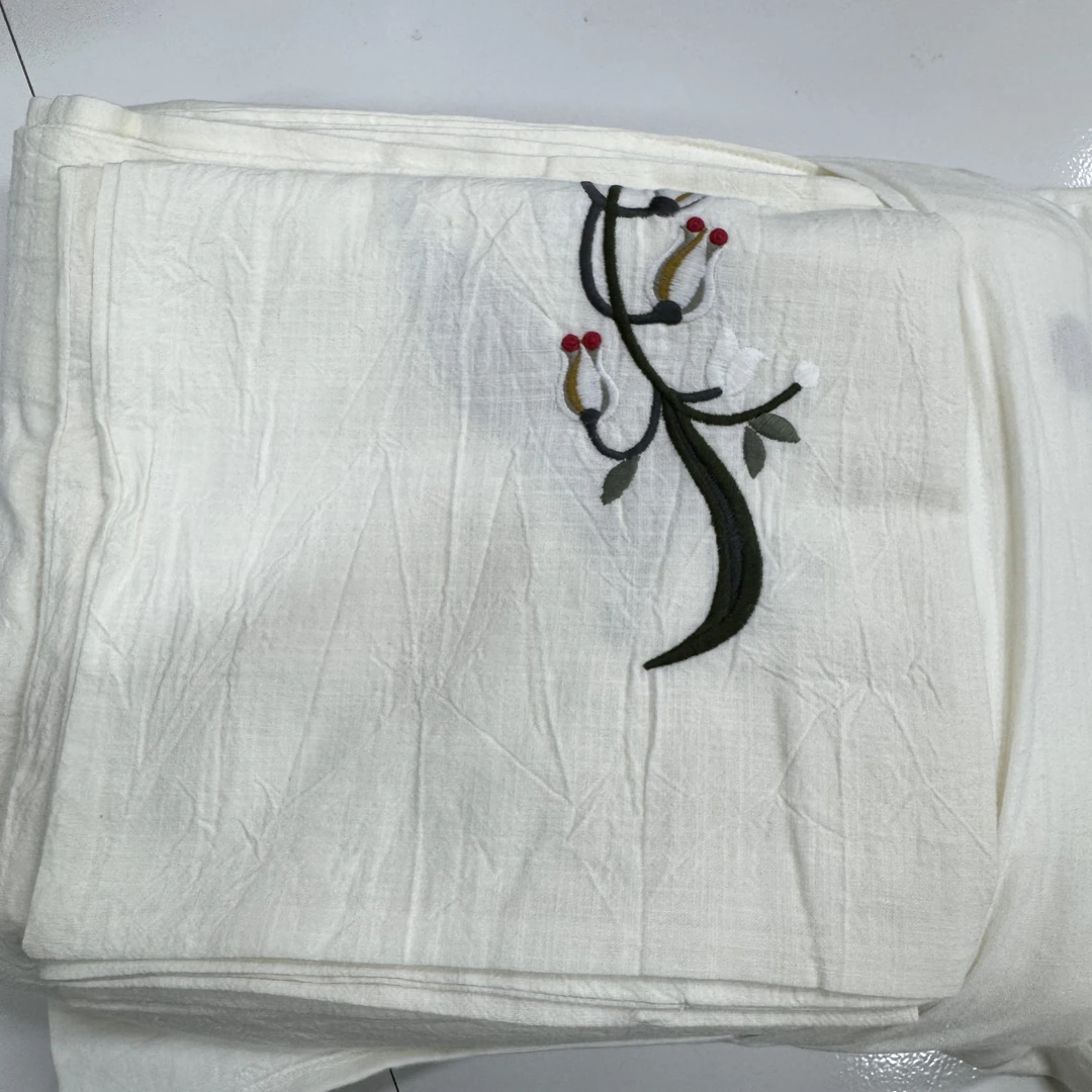 【铃兰蜜语-四件套】轻奢透气浮雕织花工艺麻四件套床品