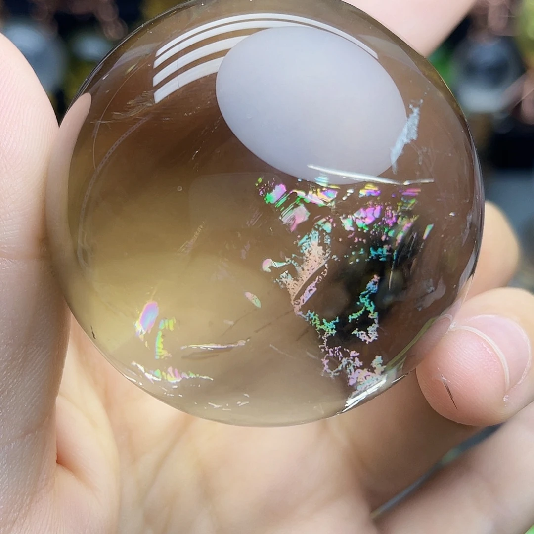 未镶嵌珠宝半成品水晶天然茶水晶49mm