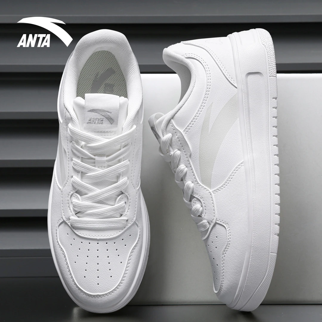 安踏小白鞋男士板鞋冬季新款低帮透气休闲鞋子厚底滑板鞋官方正品