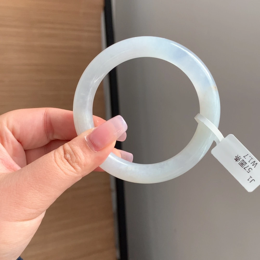 翡翠手镯未镶嵌31 57白冰胖圆