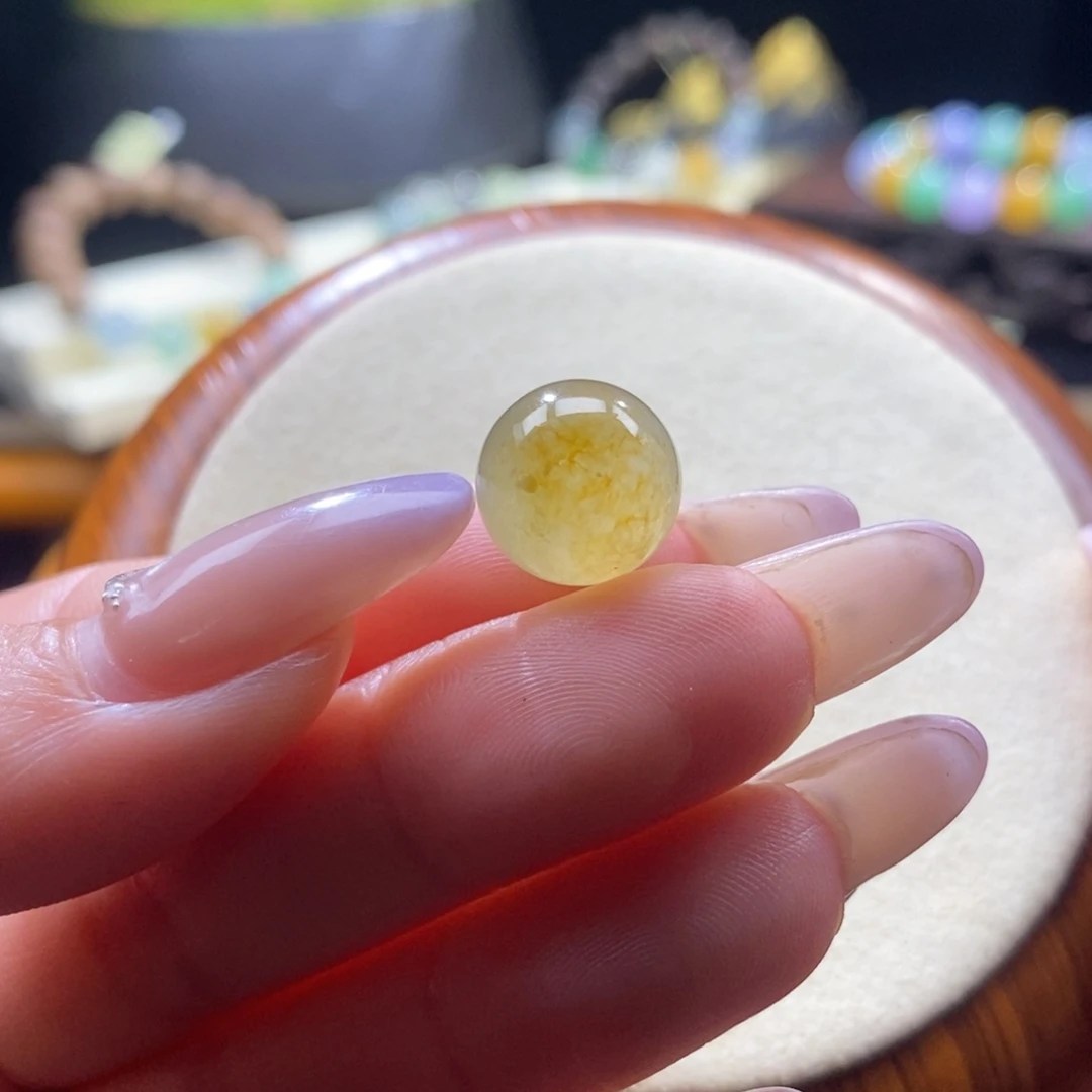 翡翠未镶嵌颈饰翡翠冰橘黄珠11.7mm