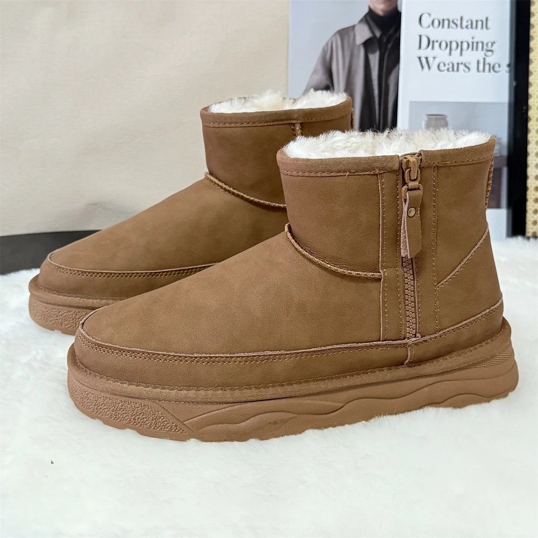 TL8188全羊毛雪地靴男款皮毛一体防水防滑户外100%真羊毛雪地靴男