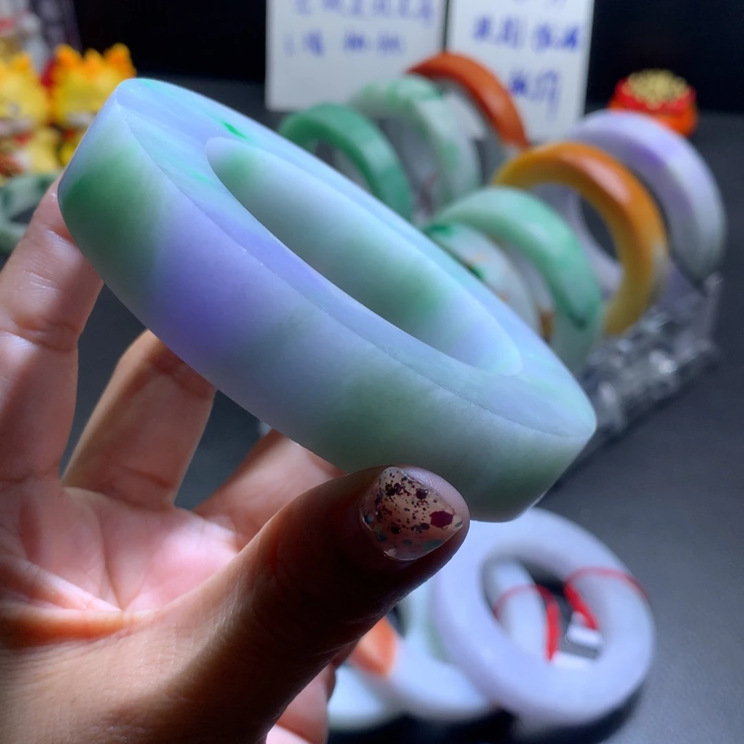 未镶嵌宽版轮胎春彩定制翡翠