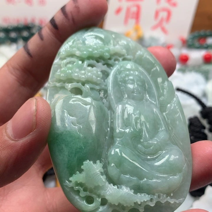 颈饰未镶嵌翡翠保真天然a货翡翠
