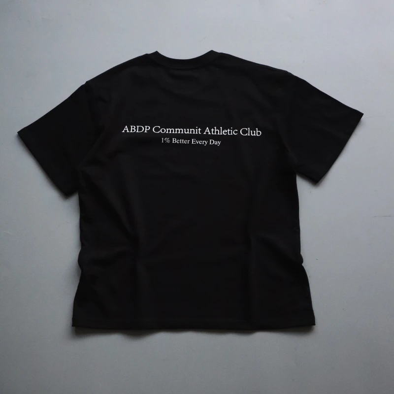 ABDP新款男士重磅双纱290克纯棉宽松运动休闲美式圆领短袖印花T恤