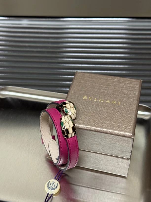 95新 BVLGARI/宝格丽 阿白奢品/宝格丽 紫色蛇头手链