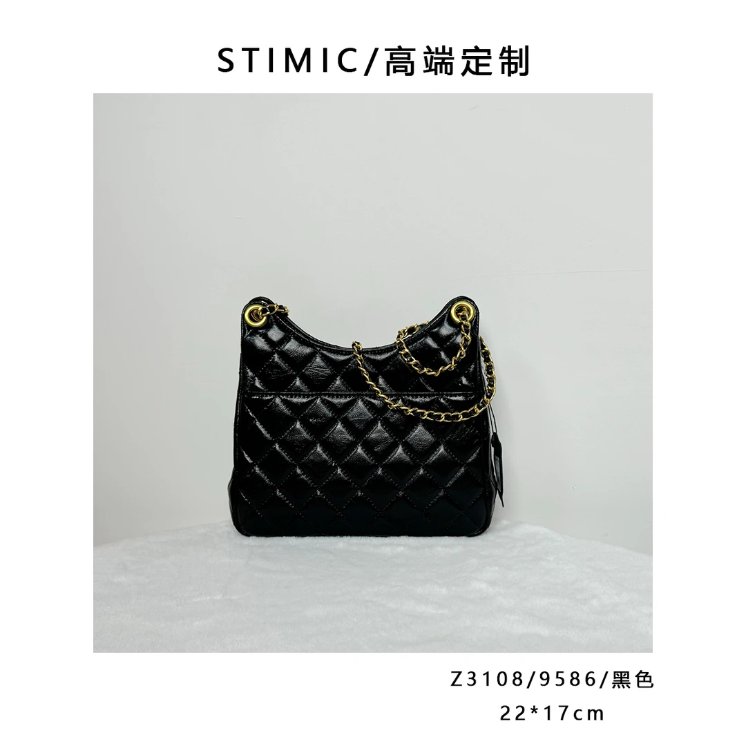 Z3108/9586/黑色Paiyuge高端订制手工时尚女士单肩斜挎手提包9586