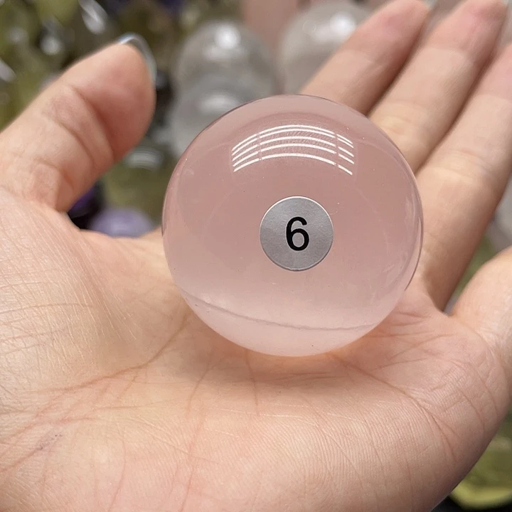 水晶珠宝半成品未镶嵌6粉水晶球