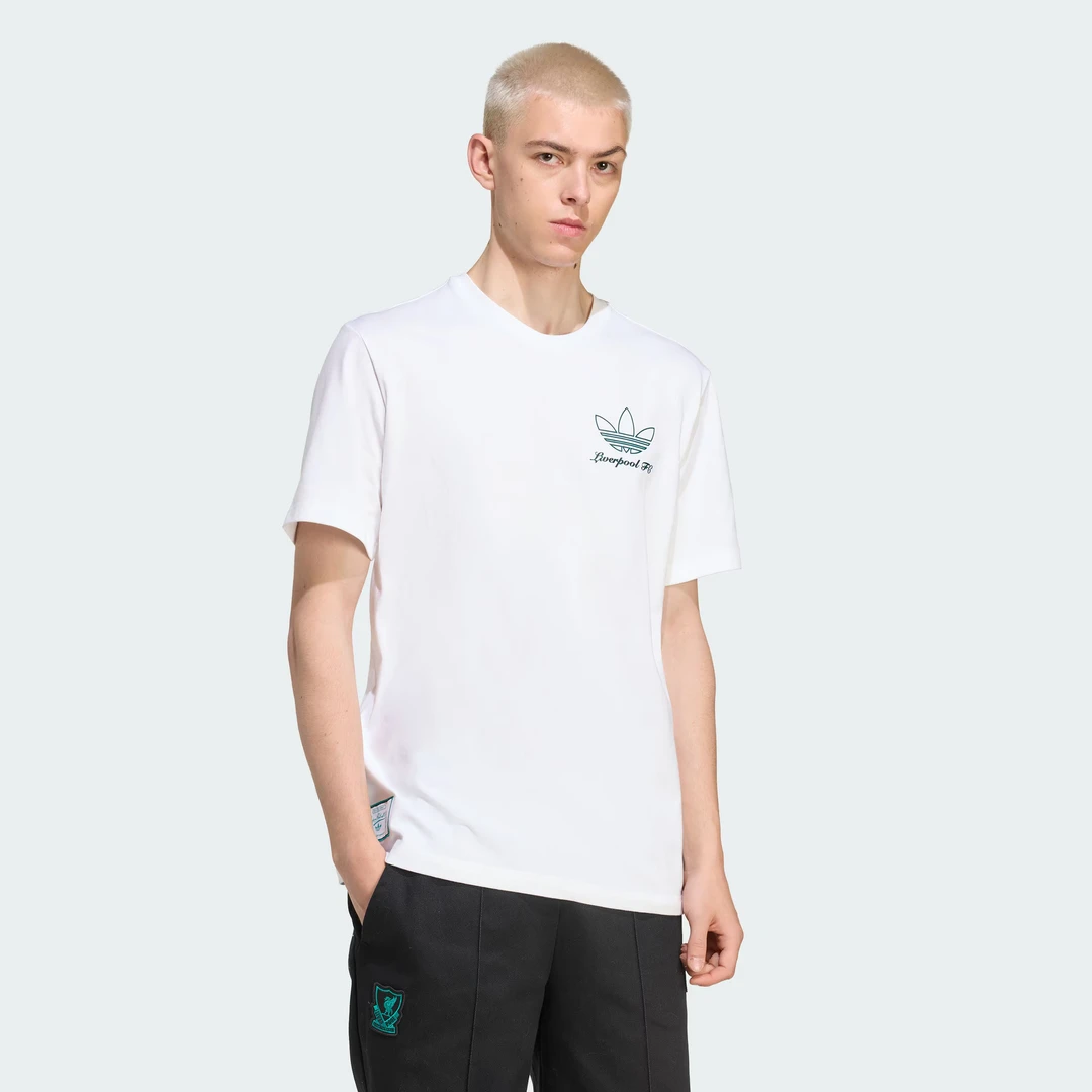 Adidas阿迪达斯男子利物浦足球休闲文化纯棉短袖T恤JZ1593