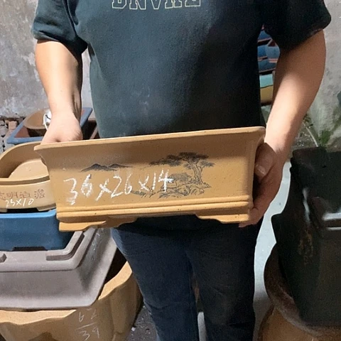 紫砂花盆手工艺品