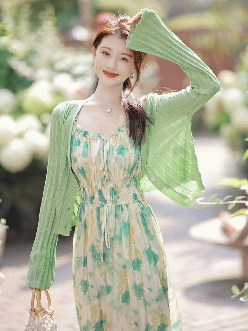 【赵大喜】现货！薄荷奶绿开衫｜时尚气质防晒衫女夏新款短款上衣