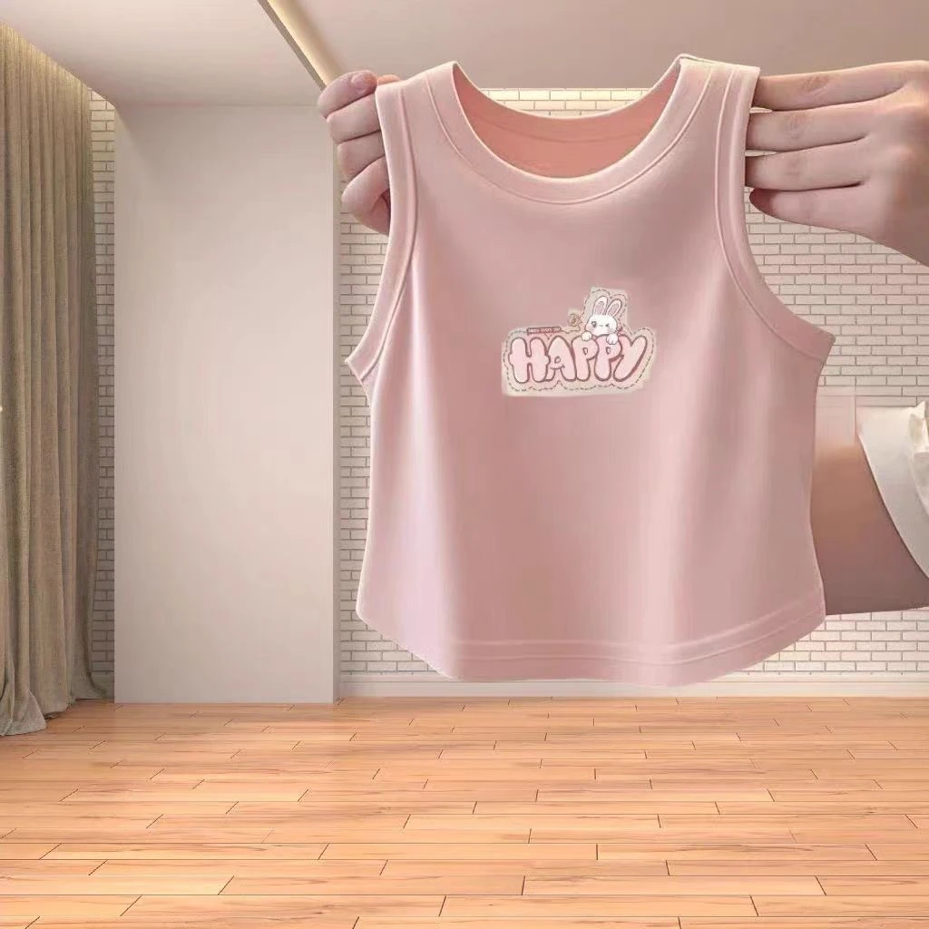 女童纯棉无袖背心夏装2025新款宝宝百搭衣服外穿打底洋气韩版上衣