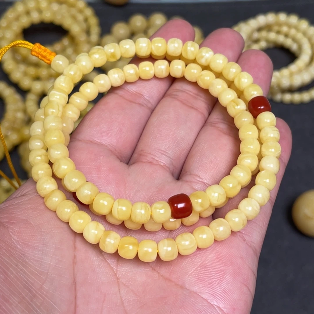 蜜蜡未镶嵌裸石蜜蜡佛珠6.5mm