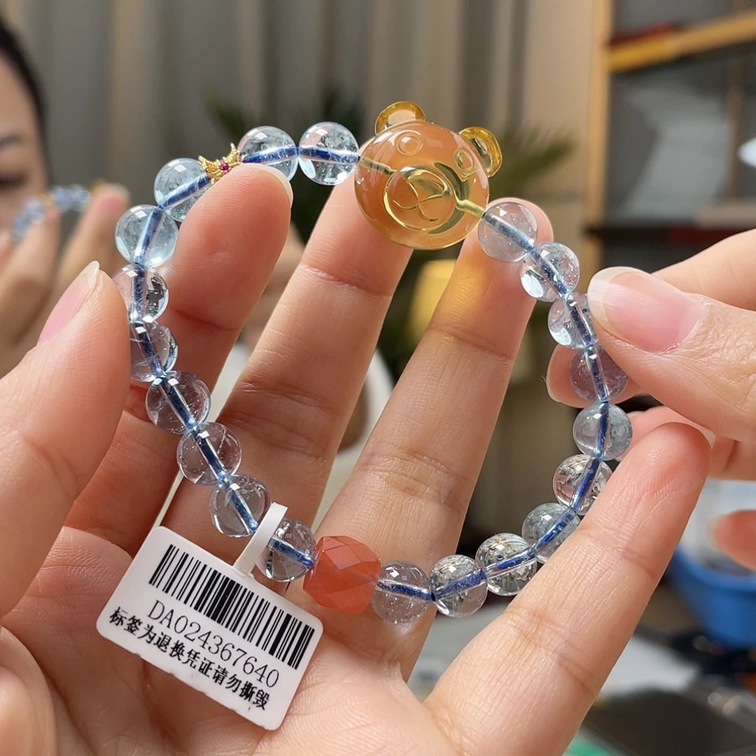 琥珀裸石未镶嵌蓝珀手串