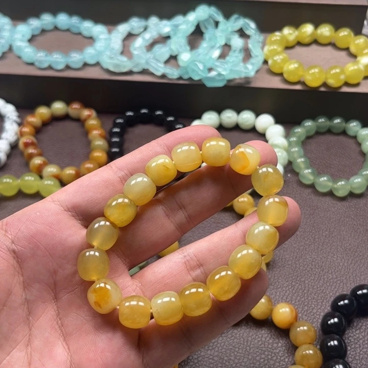合金蛇纹石玉手链